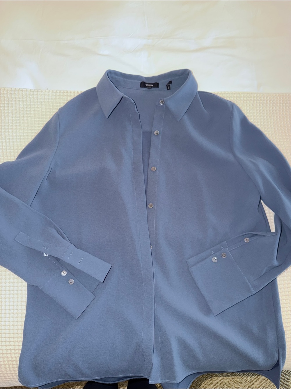 Theory Dusty Blue Button-Down Dress Shirt